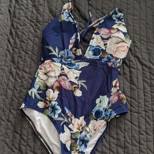 Blue flower swimsuit